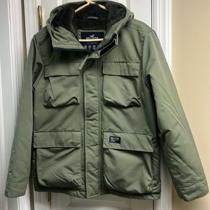Hollister men’s S small all weather collection jacket NEW olive green color